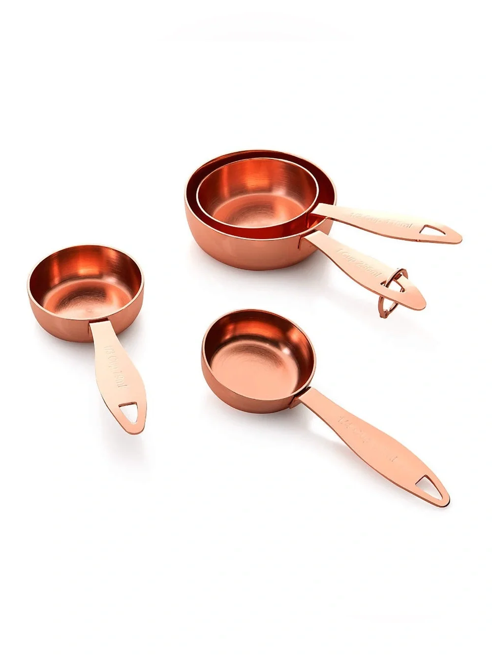 Crate & Barrel Copper Measuring Cups, Set of 4